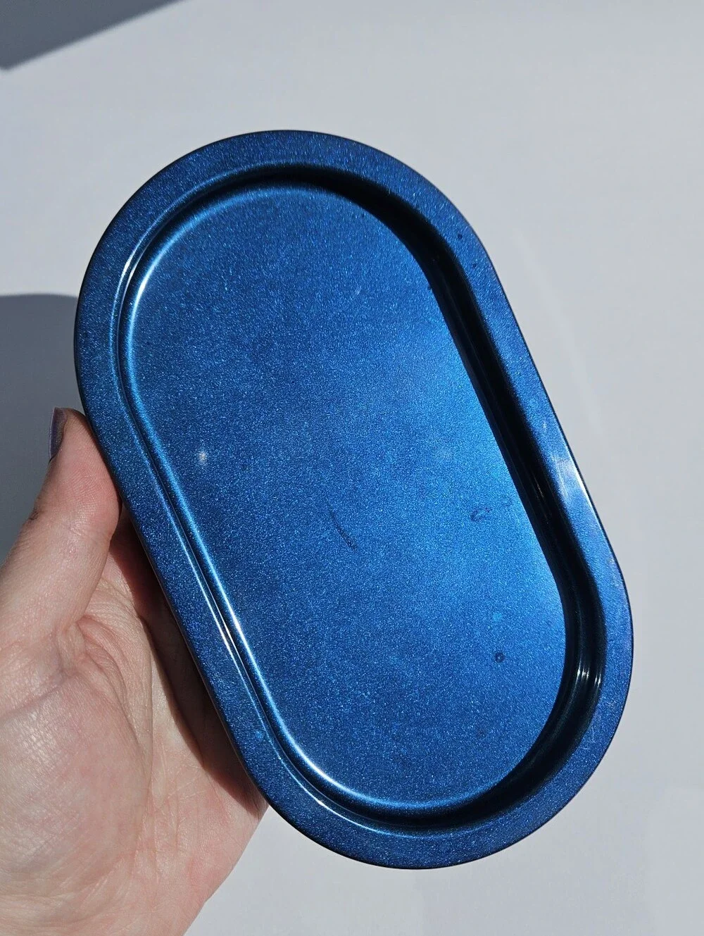 Handmade Dark Blue Resin Trinket Tray Goth Witchy Decor Fathers Day Gift Spooky